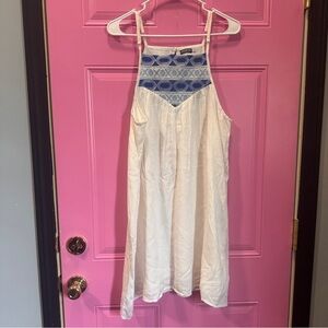 Earthbound White Boho Sleeveless Halter Mini Sundress